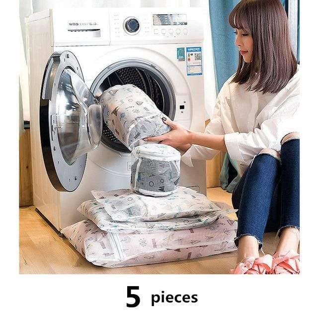 1 Set Mesh Waschmaschine Wäschebeutel mit mehreren Stilen zum Waschen von Kleidung Faltbare Unterwäsche BH Socken Wäschewaschbeutel Set