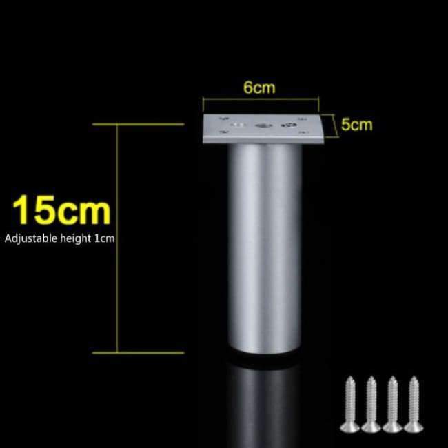 Dicke Aluminiumlegierungs-Tischbeindose Schrank Sofa Erhöhung Fuß verstellbar Multifunktionale Unterstützung Fuß Möbelzubehör 4Stk/Los