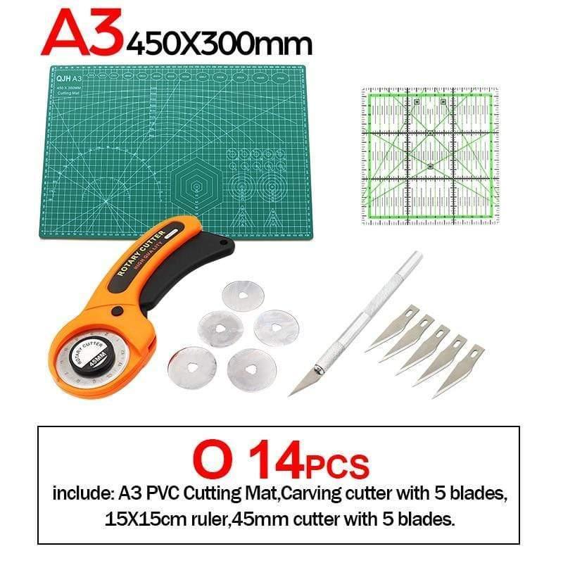 A1A2A3A4 PVC Cutting Mat DIY Leather Craft Tool Double-sided Self-healing Mat Pad Cutting Patchwork Sewing Tool Set