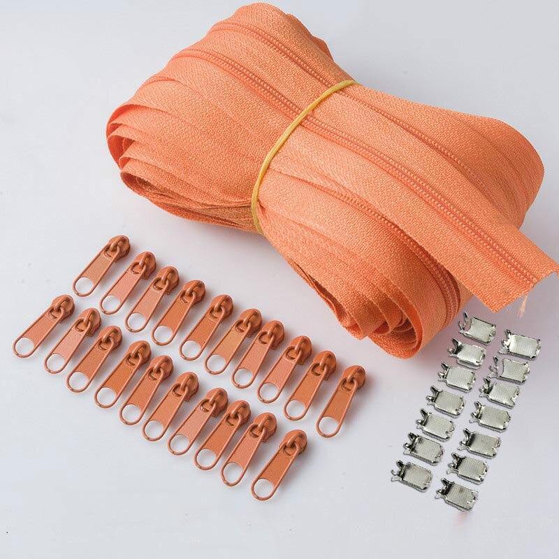 Meetee 10/20M Nylon 3# Zipper with Slider & Stop for Quilt Bags Tent Invisible Clothing Zipper Sewing Craft Supplies
