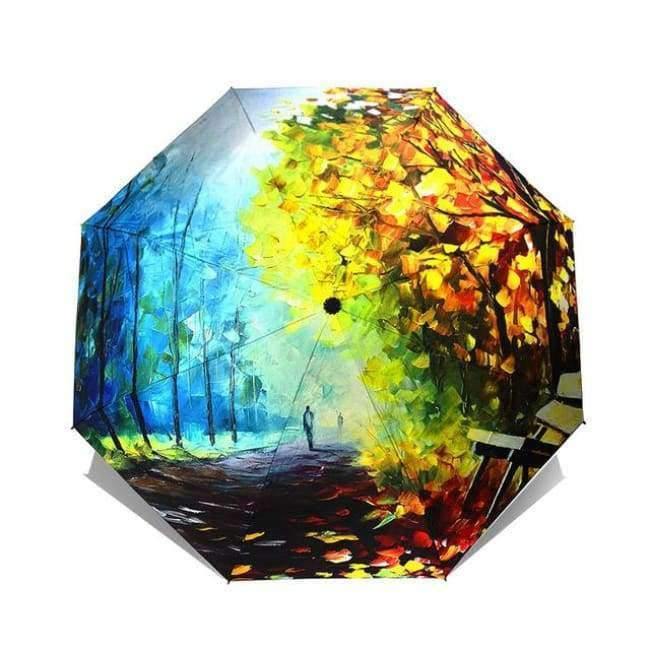 Art Sakura Umbrella Women Van Gogh Painting Folding Umbrella Rain Women Windproof Anti-UV Sun Umbrella YHS03