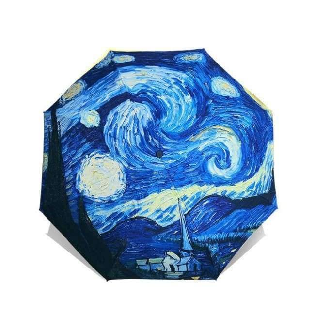 Art Sakura Umbrella Women Van Gogh Painting Folding Umbrella Rain Women Windproof Anti-UV Sun Umbrella YHS03