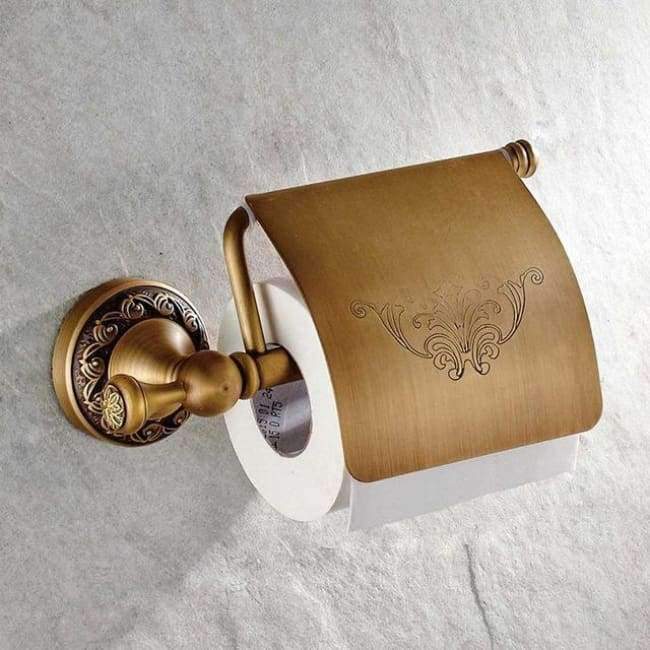 KEMAIDI Bathroom Accessories Antique Brass Towel Ring, Paper Holder, Toilet Brush, Bath Shelf, Soap Dish, Makeup Mirror