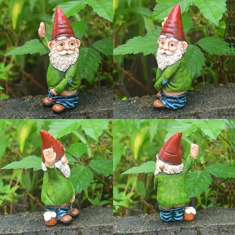 1 Stück, Klassische Gartenhof Außen Dekoration Harz Ornamente, Lustiger und süßer kleiner pinkelnder Zwerg