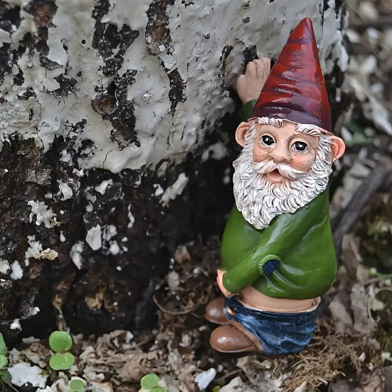 1 Stück, Klassische Gartenhof Außen Dekoration Harz Ornamente, Lustiger und süßer kleiner pinkelnder Zwerg