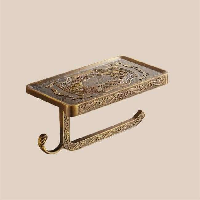 KEMAIDI Bathroom Accessories Antique Brass Towel Ring, Paper Holder, Toilet Brush, Bath Shelf, Soap Dish, Makeup Mirror