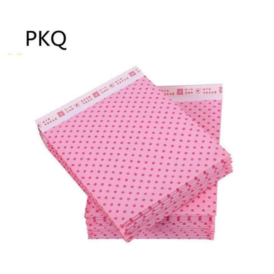 7.18 100 Stück Punkt Pink Papier Blasenumschläge Taschen Versandumschläge Polsterversandumschläge Versandverpackungen Geschäftsausstattung