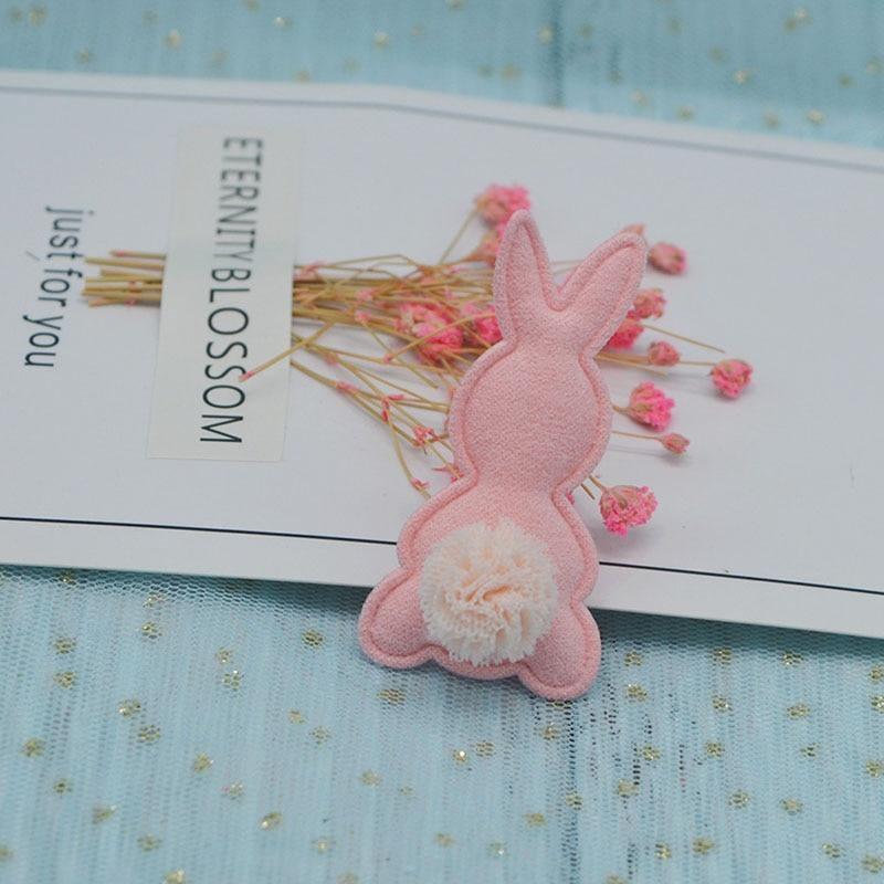 24 pieces/lot 2.8*5 cm felt rabbit pads patches applications for craft clothing sewing supplies DIY hairpin accessories