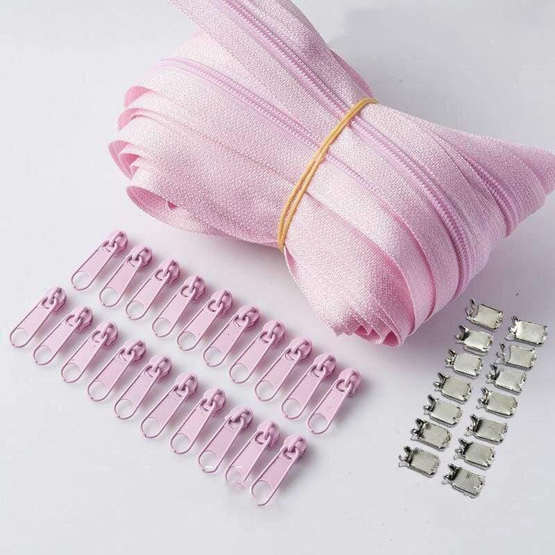 Meetee 10/20M Nylon 3# Zipper with Slider & Stop for Quilt Bags Tent Invisible Clothing Zipper Sewing Craft Supplies