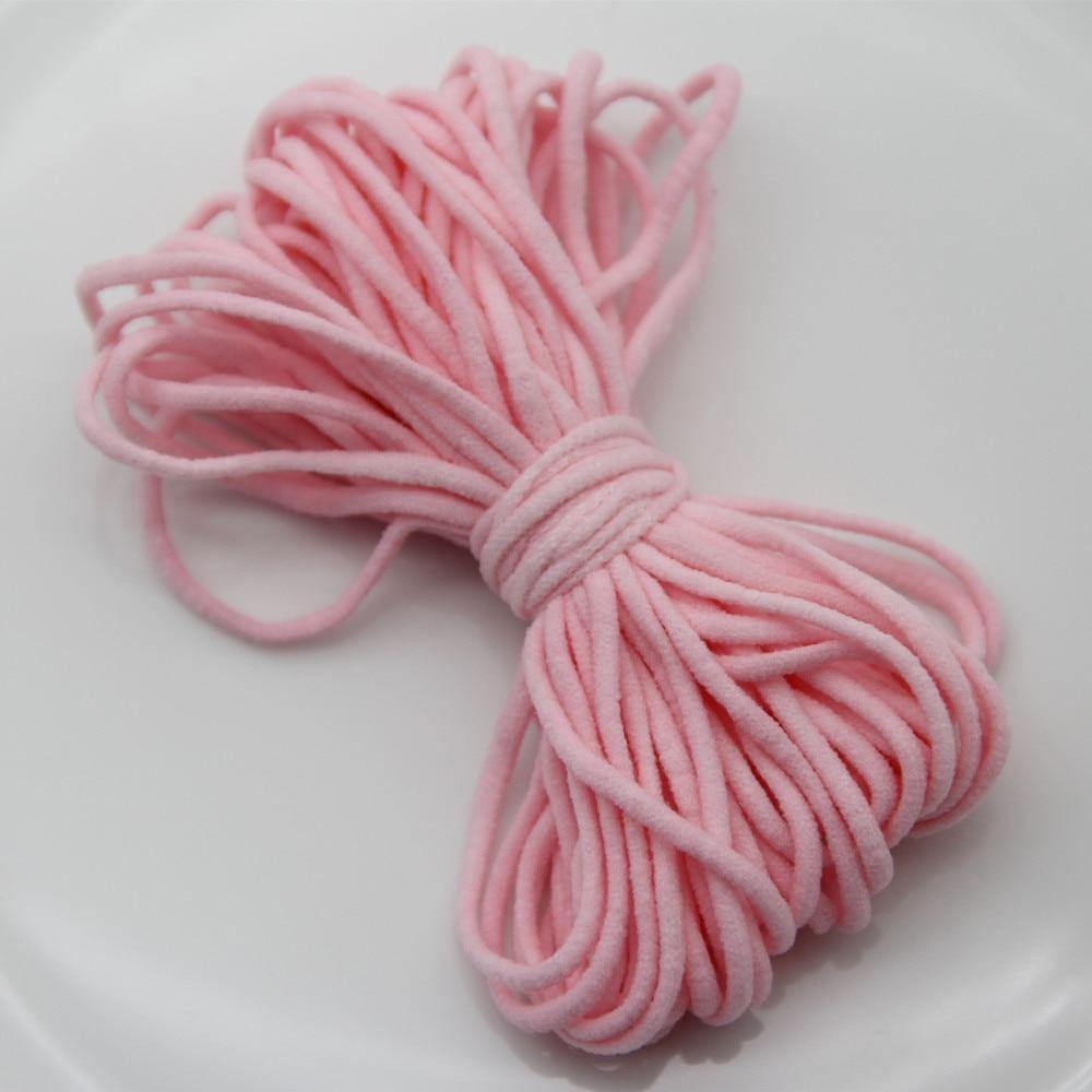 10Yard 3MM Round Mouth Guard Elastic Band Mask Rope Rubber Band Tape Mask Ear Hanging Rope Belt Cord Oil Core DIY Sewing Craft