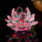 85mm Kristall Lotus Kunsthandwerk Glasblumen Miniaturen Briefbeschwerer Tischornamente Geschenk Heimdekoration Zubehör