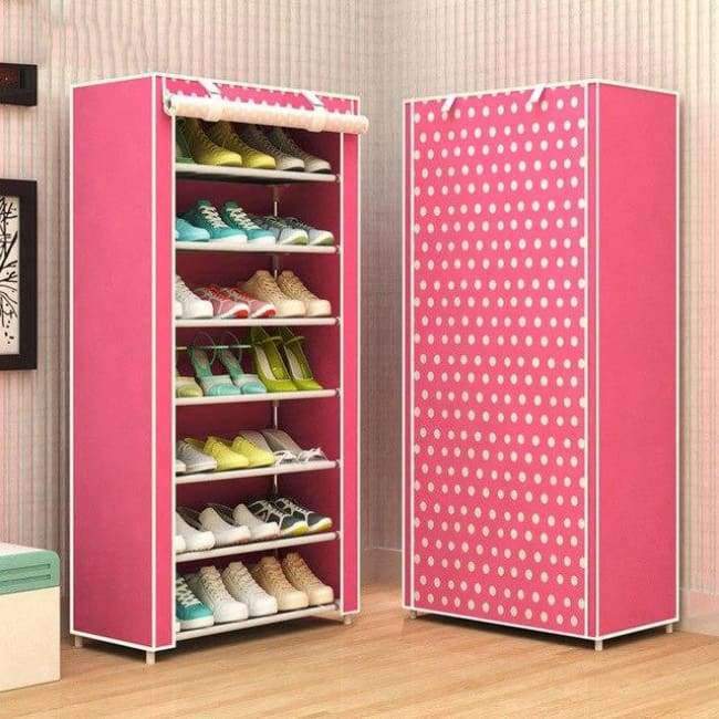 Neuer Stil Schuhregal 8-lagig 7-Gitter Vliesstoffe großer Schuhregalständer abnehmbarer Schuhaufbewahrung für Möbel zu Hause