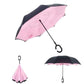 Reverse Fold Double Layer Inverted Chuva Umbrella Self-Standing Inside Out Rain Protection C-Hook Hands for Car