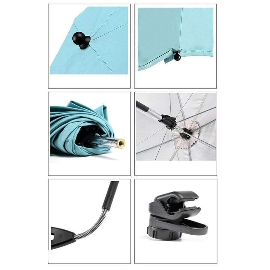 Regenschirm Nylon Sonnendach UV 360 Grad verstellbare Richtung Kinderwagen Regenschirm Kinderwagen Zubehör Sonnenschutz Visier
