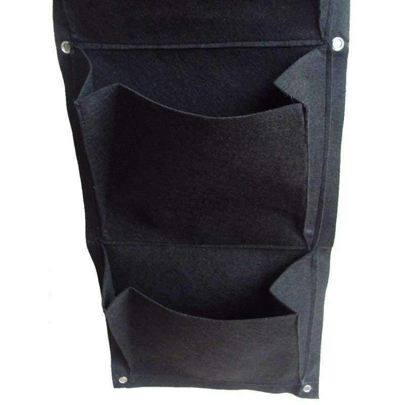 Planter Grow Bag 4 Taschen Schwarz Vertikaler Garten Wandmontierte Pflanzung Blumen Gemüse Wohnzimmer Garten Haushaltswaren 26.5*65cm