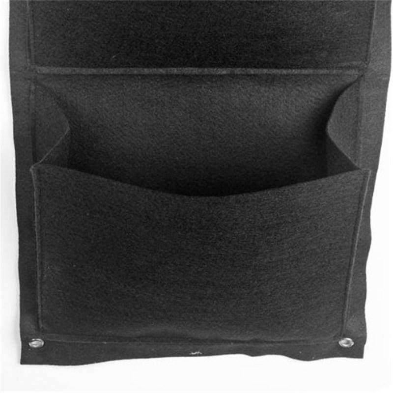 Planter Grow Bag 4 Taschen Schwarz Vertikaler Garten Wandmontierte Pflanzung Blumen Gemüse Wohnzimmer Garten Haushaltswaren 26.5*65cm