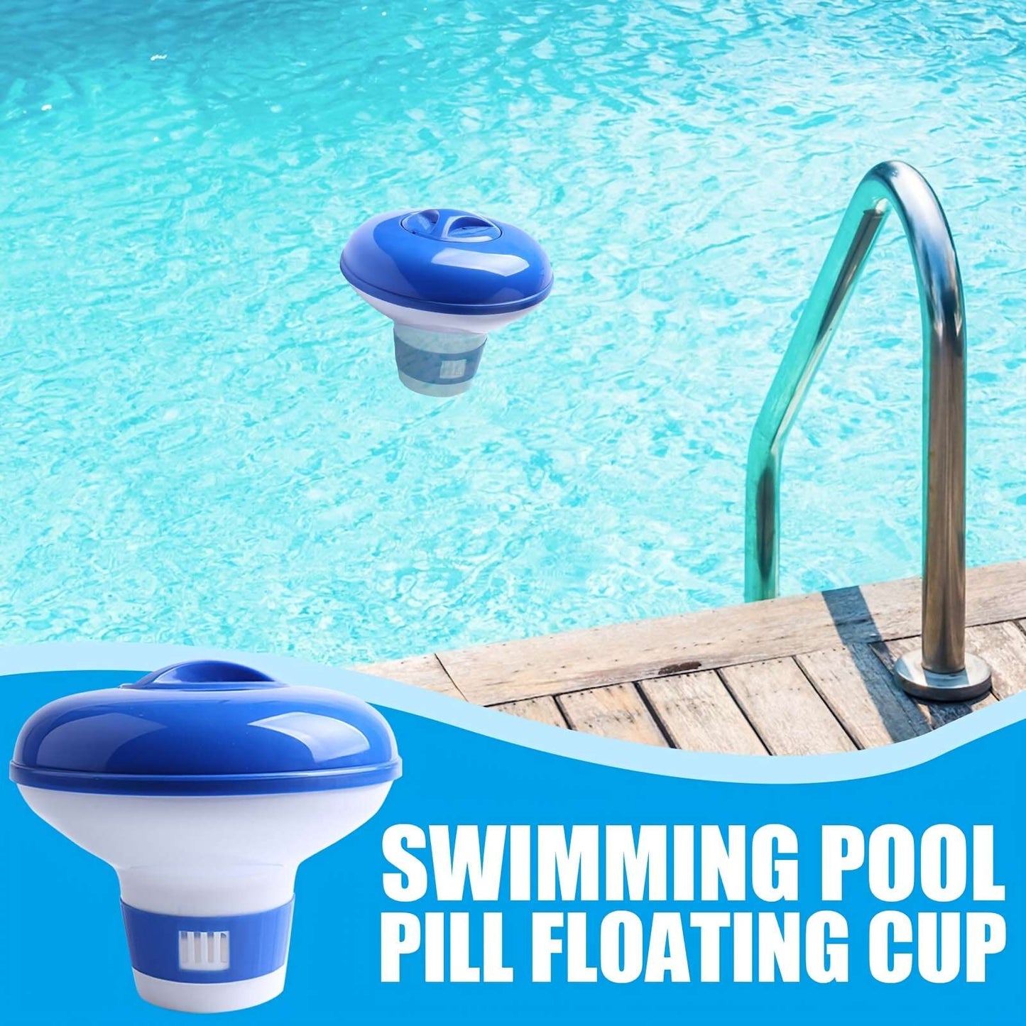 1 Stück, Mini schwimmender Pool- und SPA-Chlor-Dispenser, Premium Float, kompatibel mit Brom und Chlor, für Pools, geeignet für Schwimmbäder, SPA, Whirlpool und PVC-Schwimmbecken Apotheke
