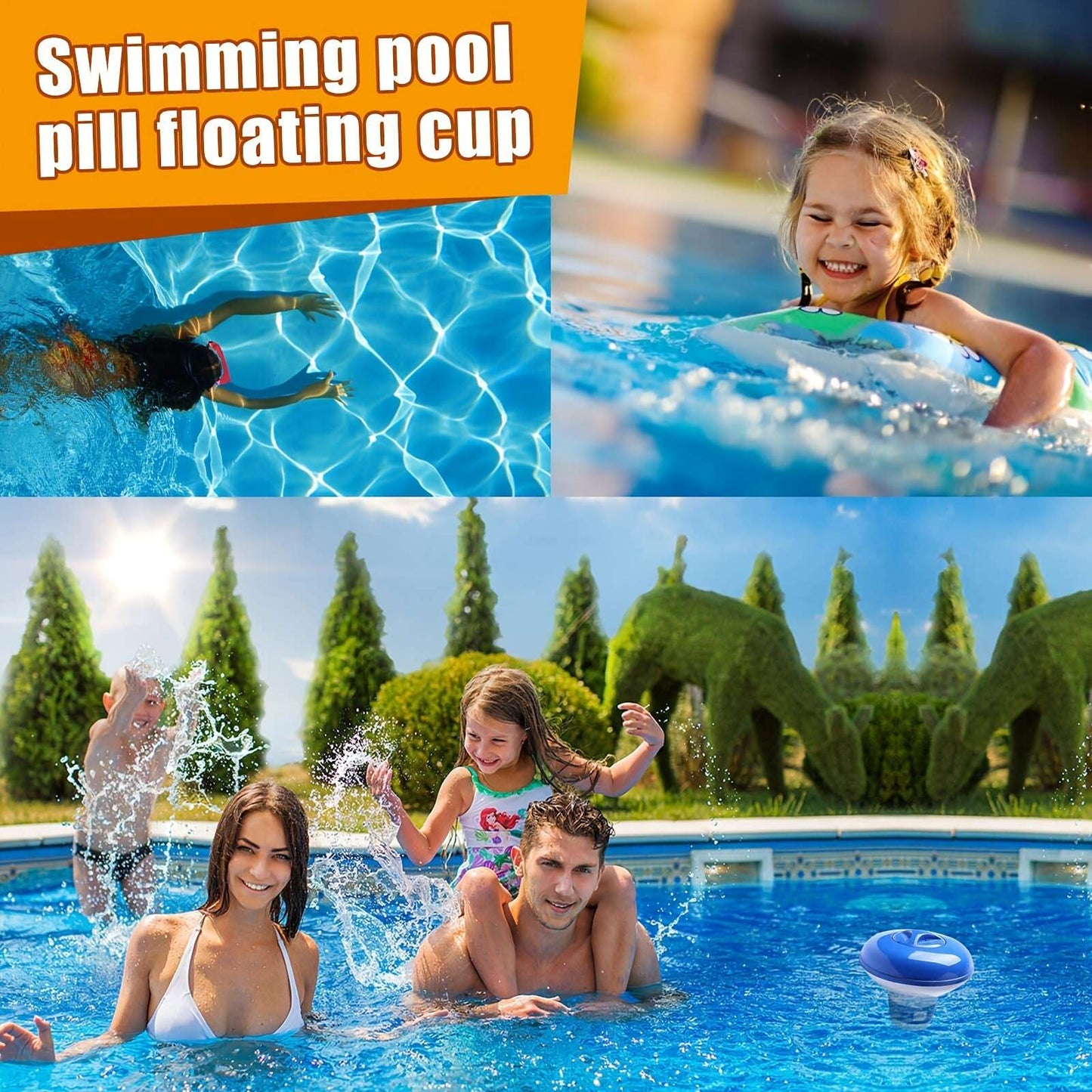 1 Stück, Mini schwimmender Pool- und SPA-Chlor-Dispenser, Premium Float, kompatibel mit Brom und Chlor, für Pools, geeignet für Schwimmbäder, SPA, Whirlpool und PVC-Schwimmbecken Apotheke