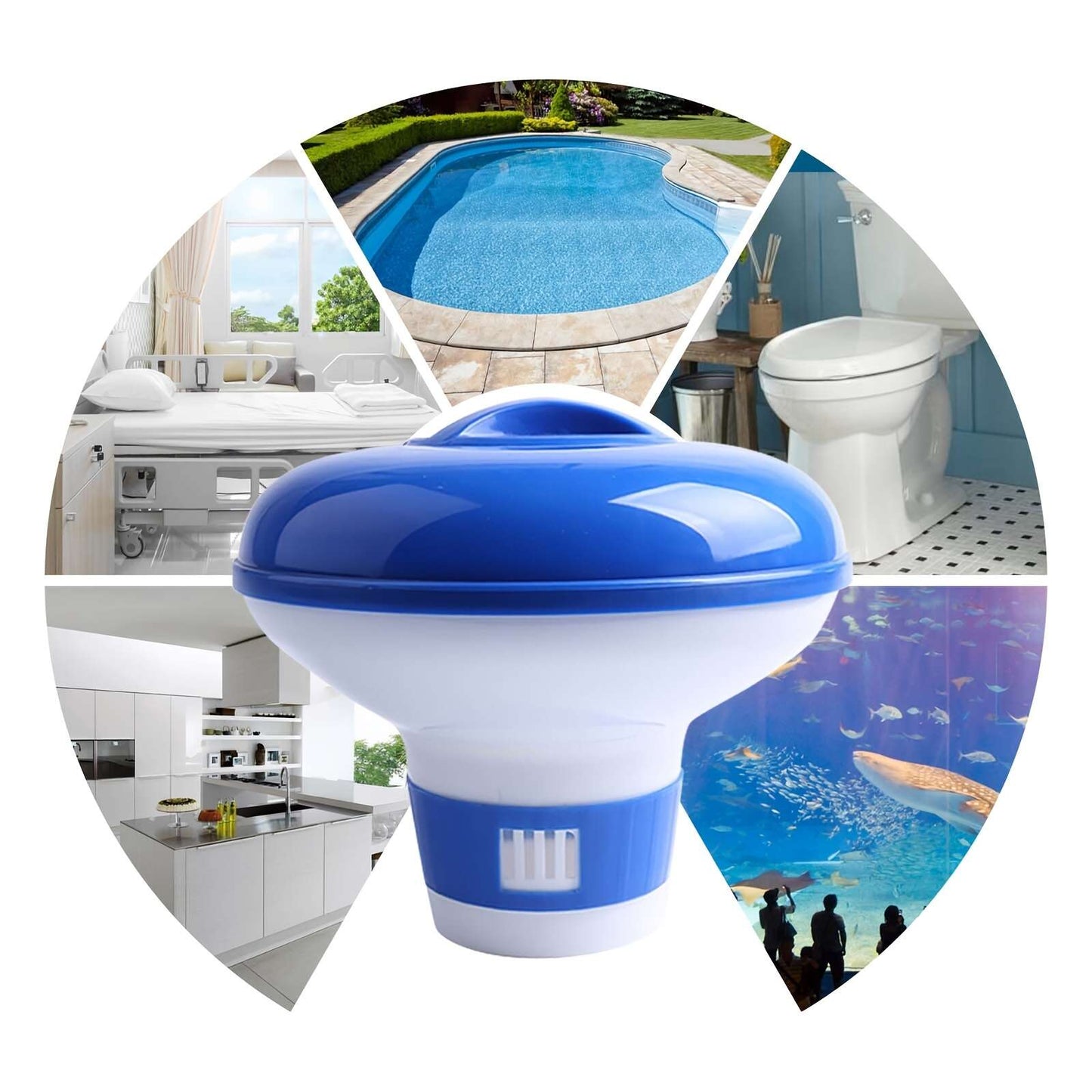 1 Stück, Mini schwimmender Pool- und SPA-Chlor-Dispenser, Premium Float, kompatibel mit Brom und Chlor, für Pools, geeignet für Schwimmbäder, SPA, Whirlpool und PVC-Schwimmbecken Apotheke