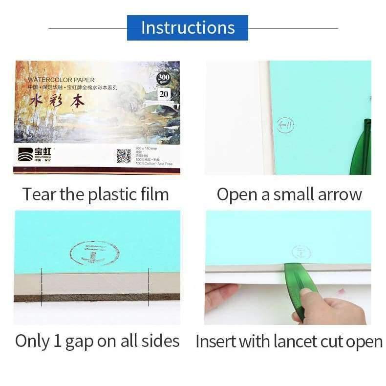 Professionelles Aquarellpapier 20 Blatt Handgemachtes Wasserbuch für Künstler Studenten Kunstbedarf