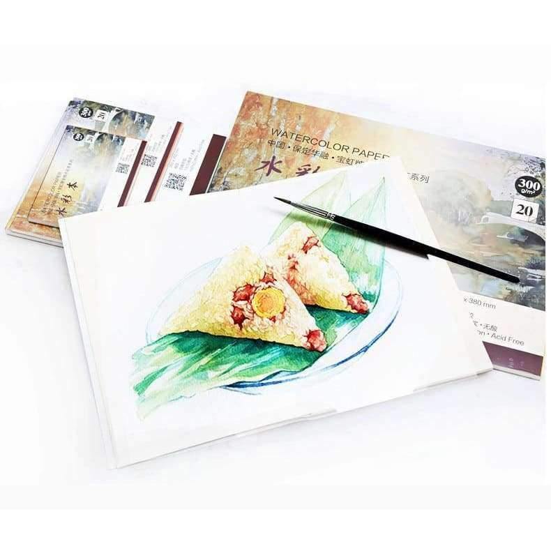 Professionelles Aquarellpapier 20 Blatt Handgemachtes Wasserbuch für Künstler Studenten Kunstbedarf