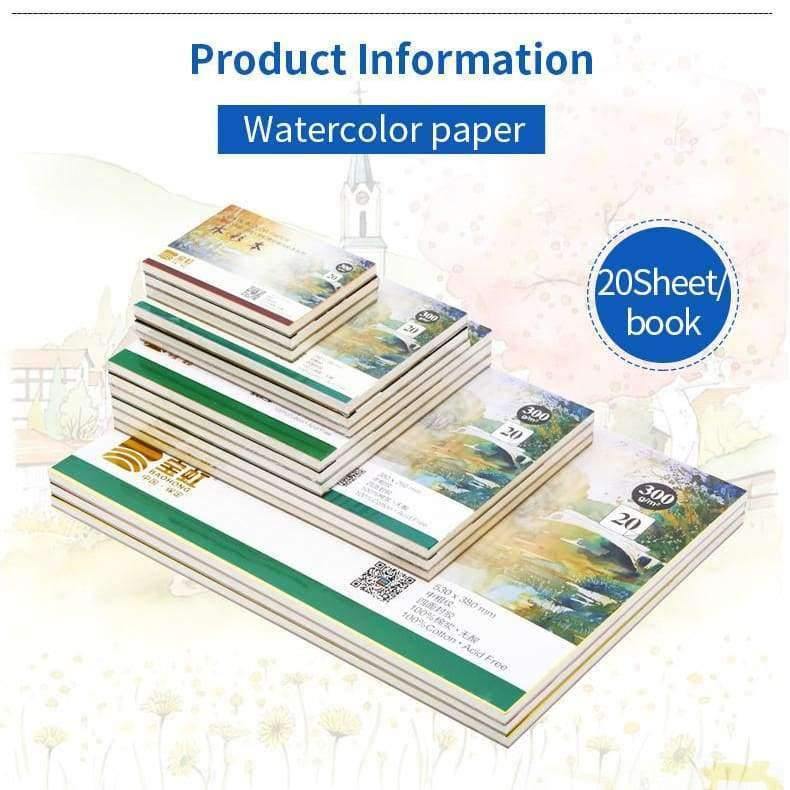 Professionelles Aquarellpapier 20 Blatt Handgemachtes Wasserbuch für Künstler Studenten Kunstbedarf