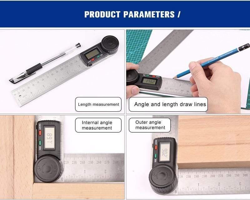 Protractor Digital Shop Ruler Meter 360 Degree Protractor Steel Inclinometer Goniometer Electronic Angle Lock