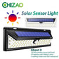 CHIZAO 90 LED Solar Sensor Bewegungsmelder Licht Schwarz/Weiß Wasserdicht Nachtlicht Außen Garten Notlampe 3 Modi PIR