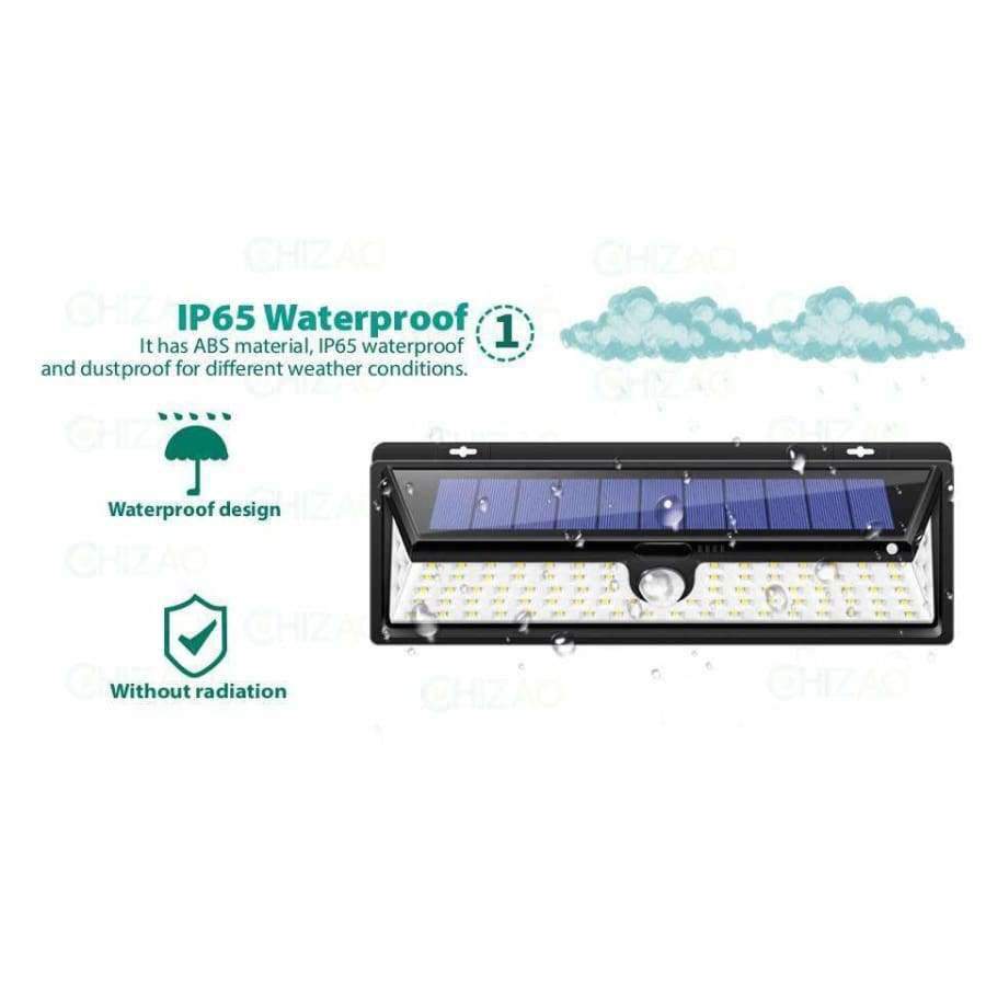 CHIZAO 90 LED Solar Sensor Bewegungsmelder Licht Schwarz/Weiß Wasserdicht Nachtlicht Außen Garten Notlampe 3 Modi PIR