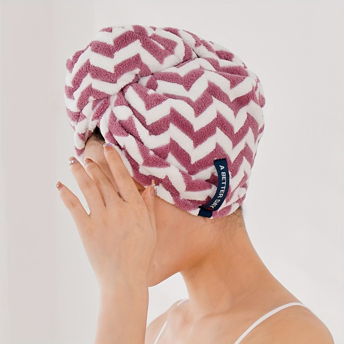 1 Stück Streifen Schnelltrocknendes Haartuch Wrap, Bequemes Schnelltrocknendes Haarturban, Weiches Haartrockentuch, Premium Kopf-Handtuch Wrap, Badezimmerbedarf, Haushaltsbedarf