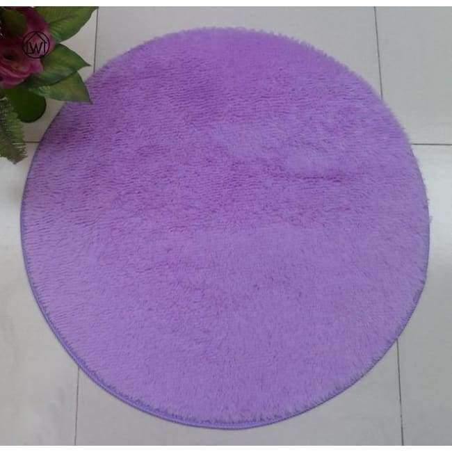 Fluffy Dicke Samt Runde Teppich 40-80cm Rutschfeste Toilette Bodenmatte Schlafzimmer Küche Fußmatte Teppich Für Wohnzimmer Yoga Matte