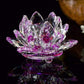 85mm Kristall Lotus Kunsthandwerk Glasblumen Miniaturen Briefbeschwerer Tischornamente Geschenk Heimdekoration Zubehör