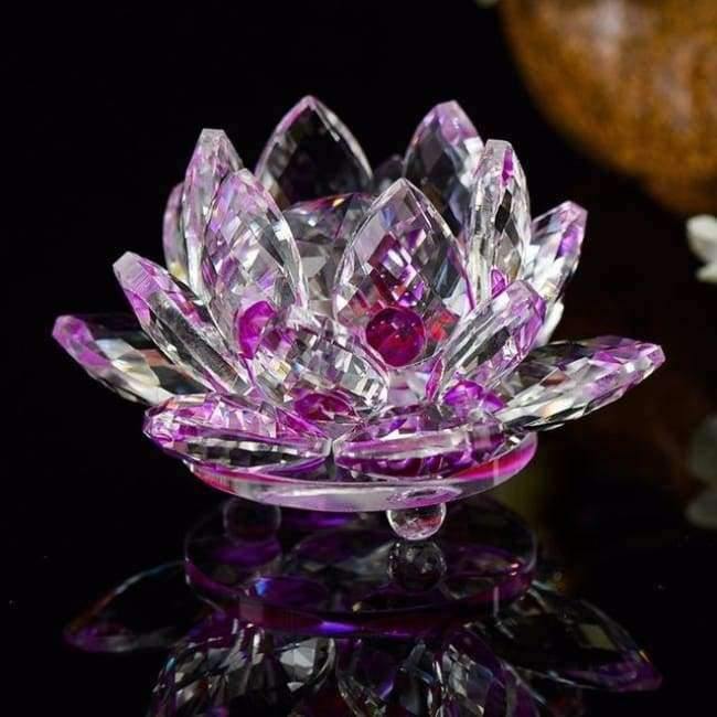 85mm Kristall Lotus Kunsthandwerk Glasblumen Miniaturen Briefbeschwerer Tischornamente Geschenk Heimdekoration Zubehör