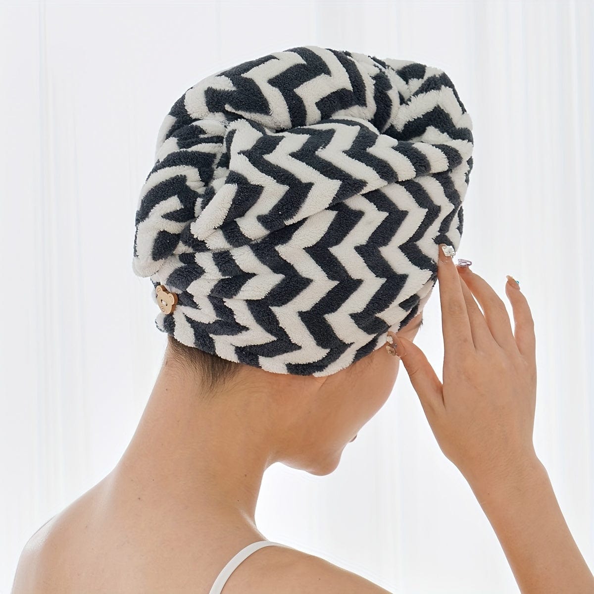 1 Stück Streifen Schnelltrocknendes Haartuch Wrap, Bequemes Schnelltrocknendes Haarturban, Weiches Haartrockentuch, Premium Kopf-Handtuch Wrap, Badezimmerbedarf, Haushaltsbedarf
