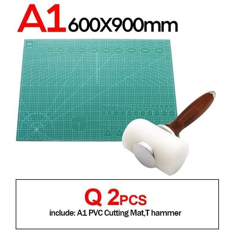 A1A2A3A4 PVC Cutting Mat DIY Leather Craft Tool Double-sided Self-healing Mat Pad Cutting Patchwork Sewing Tool Set