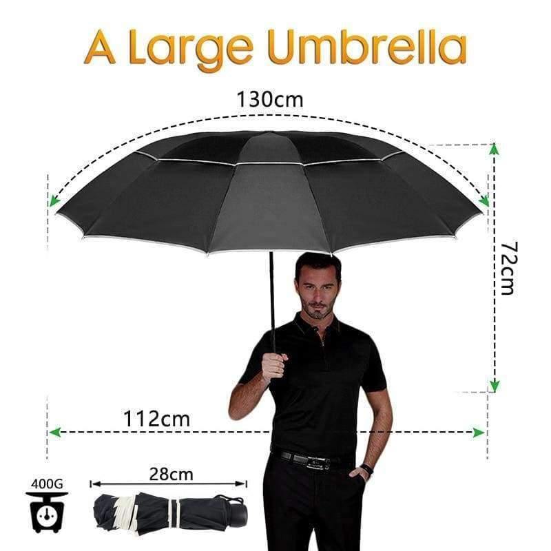 Quality umbrella rain women men windproof double layer sun 3-folding 112cm umbrella male female man travel umbrella