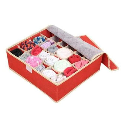 Unterwäsche-Organisation Vliesfaltbare Speicherbox für BHs, Socken und Unterwäsche, verschiedene Fächer, Haushaltsorganisator