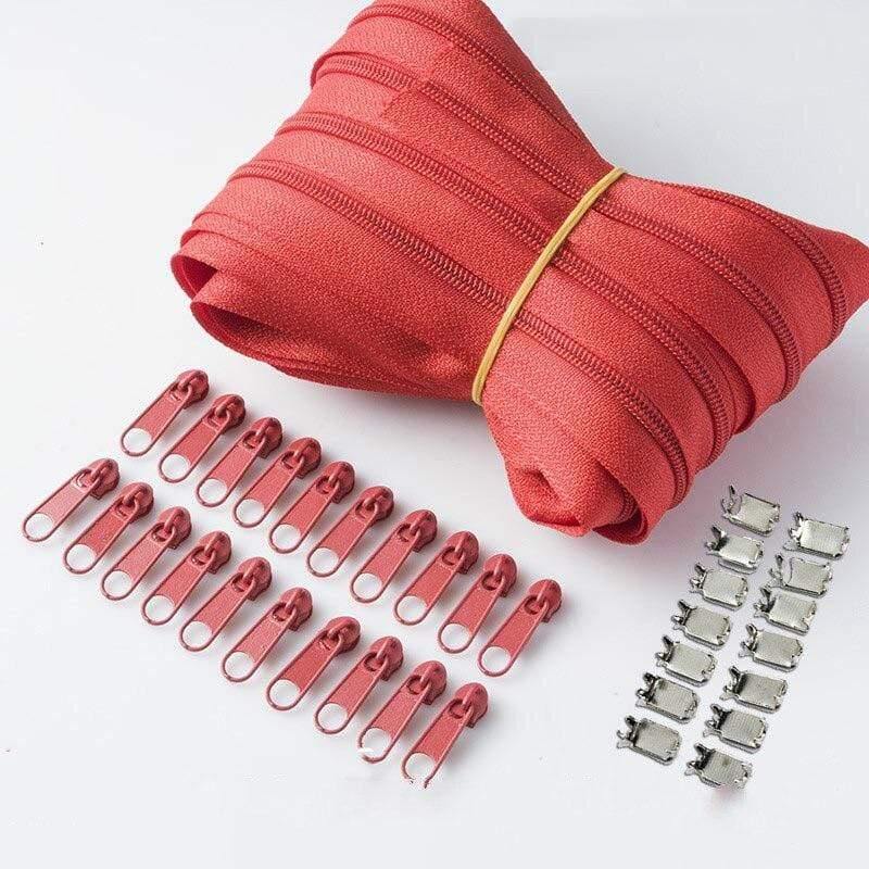 Meetee 10/20M Nylon 3# Zipper with Slider & Stop for Quilt Bags Tent Invisible Clothing Zipper Sewing Craft Supplies