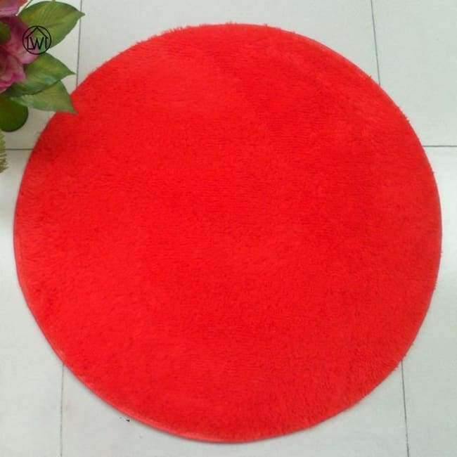 Fluffy Dicke Samt Runde Teppich 40-80cm Rutschfeste Toilette Bodenmatte Schlafzimmer Küche Fußmatte Teppich Für Wohnzimmer Yoga Matte