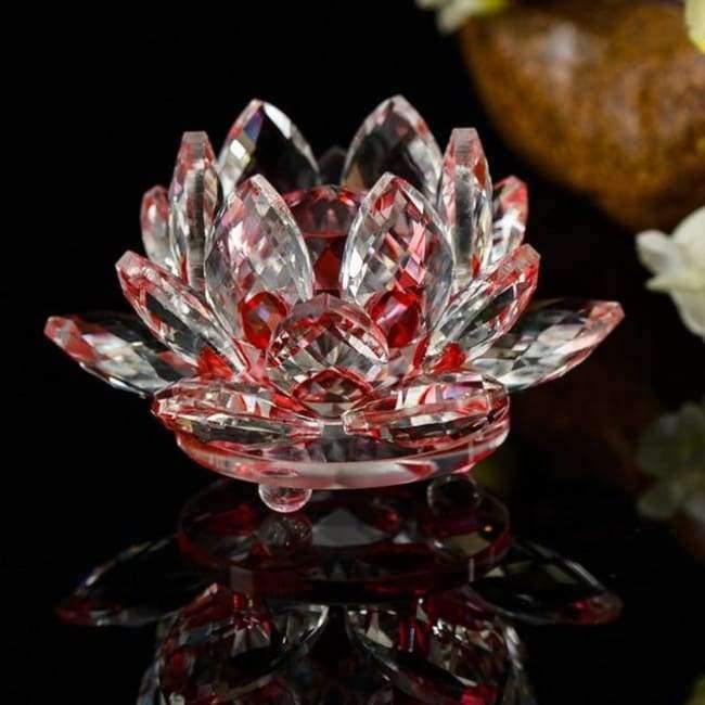85mm Kristall Lotus Kunsthandwerk Glasblumen Miniaturen Briefbeschwerer Tischornamente Geschenk Heimdekoration Zubehör