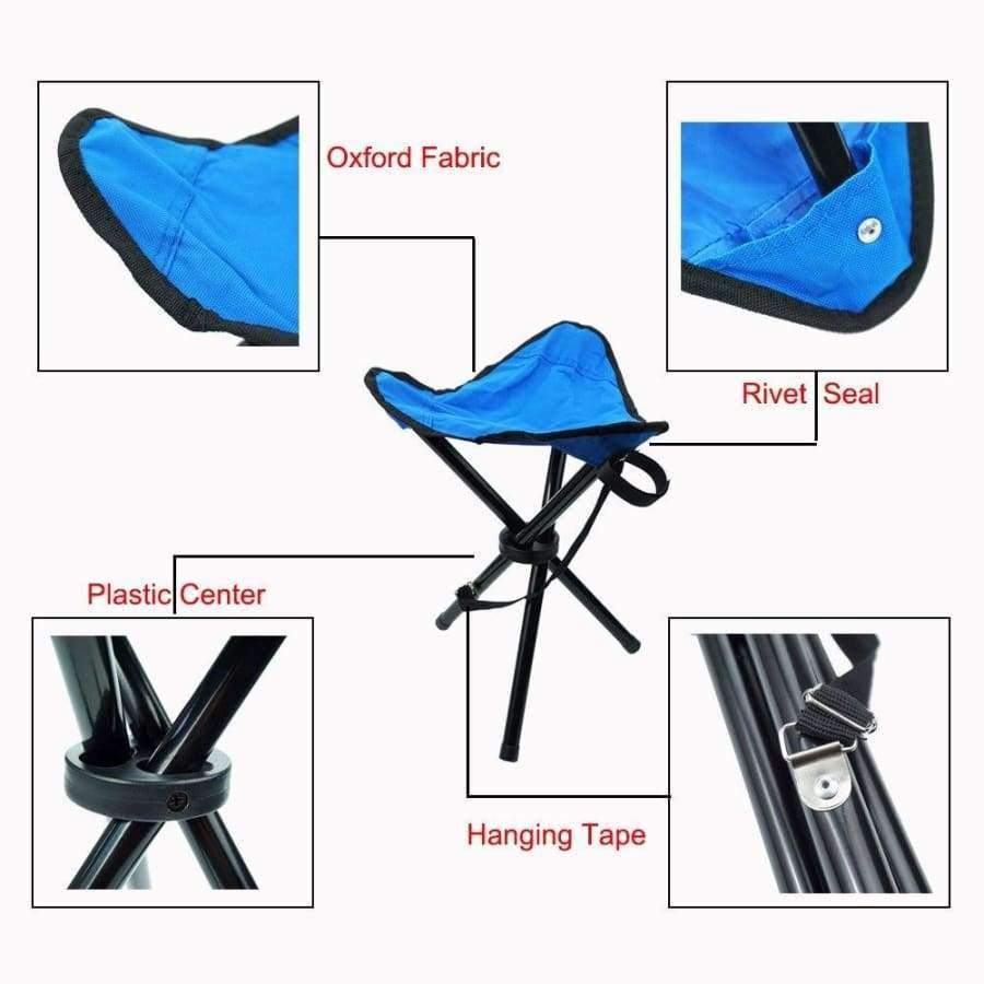 Jeebel Tragbarer Klappstuhl Camping Faltbarer Hocker Dreibein-Sitz Für Angeln Picknick Strand-Sitz Ultraleicht Outdoor Camp