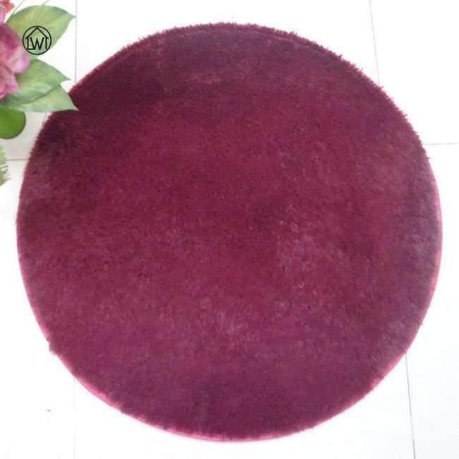 Fluffy Dicke Samt Runde Teppich 40-80cm Rutschfeste Toilette Bodenmatte Schlafzimmer Küche Fußmatte Teppich Für Wohnzimmer Yoga Matte