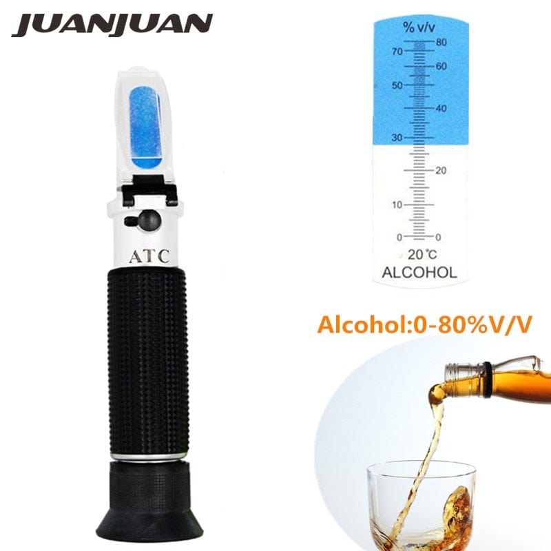 Refractometer All Types Brix Alcohol Salinity Portable Refractometer Wine Beer Sugar Fruit Vegetable Juice with ATC 40% Discount