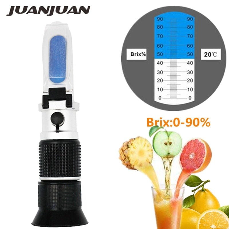 Refractometer All Types Brix Alcohol Salinity Portable Refractometer Wine Beer Sugar Fruit Vegetable Juice with ATC 40% Discount