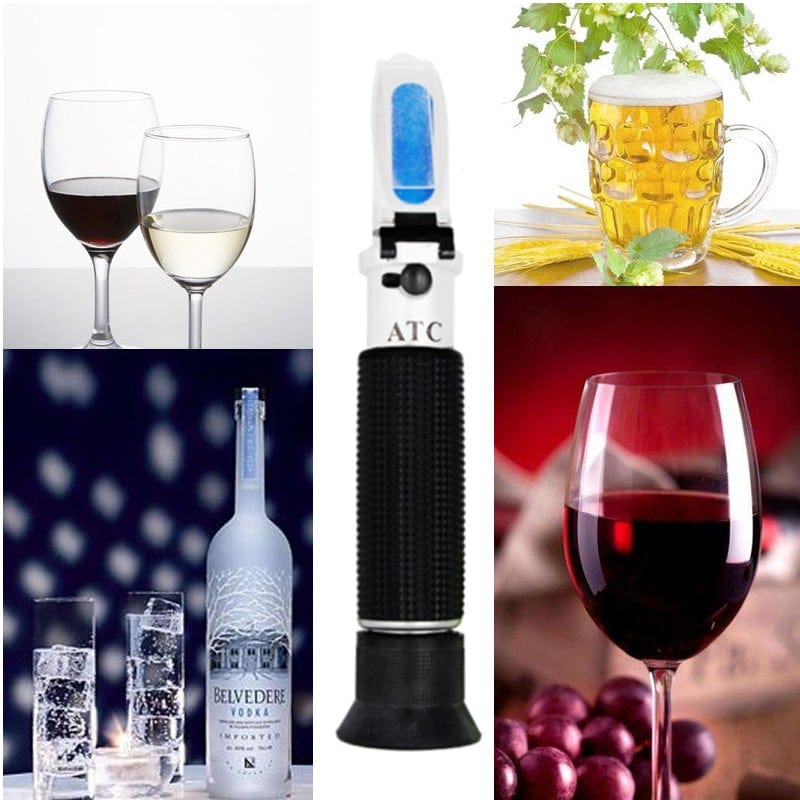 Refractometer All Types Brix Alcohol Salinity Portable Refractometer Wine Beer Sugar Fruit Vegetable Juice with ATC 40% Discount