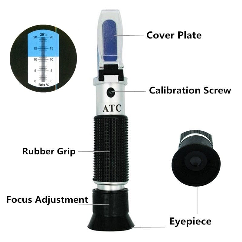 Refractometer All Types Brix Alcohol Salinity Portable Refractometer Wine Beer Sugar Fruit Vegetable Juice with ATC 40% Discount