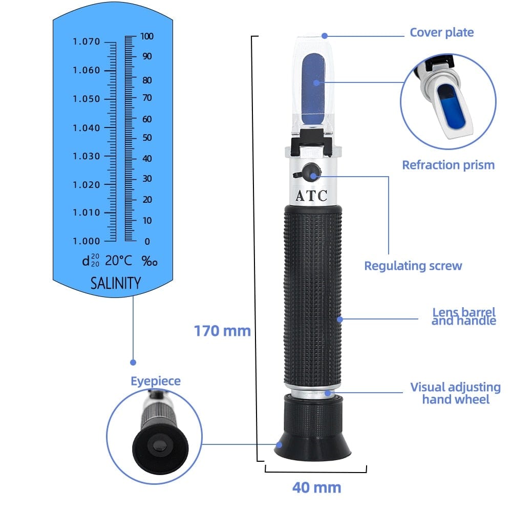 Refractometer All Types Brix Alcohol Salinity Portable Refractometer Wine Beer Sugar Fruit Vegetable Juice with ATC 40% Discount