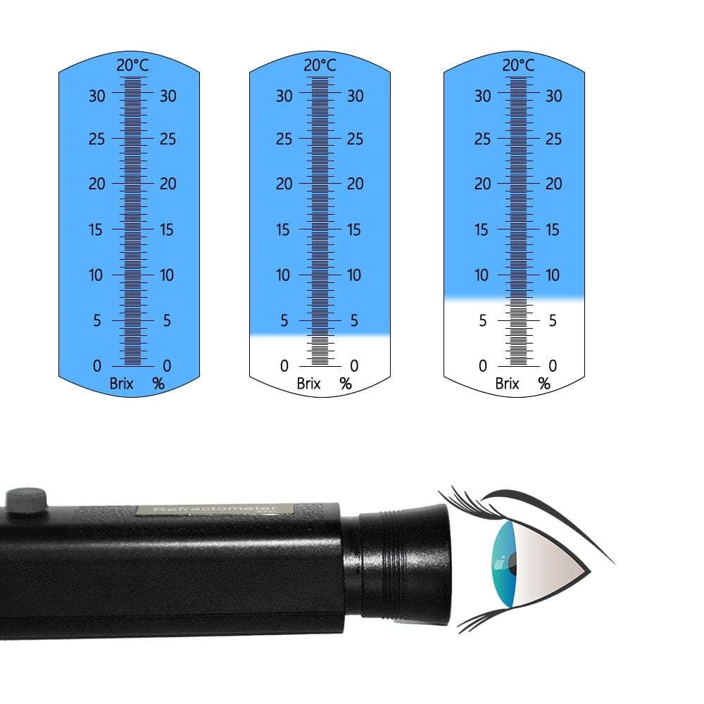 Refractometer All Types Brix Alcohol Salinity Portable Refractometer Wine Beer Sugar Fruit Vegetable Juice with ATC 40% Discount