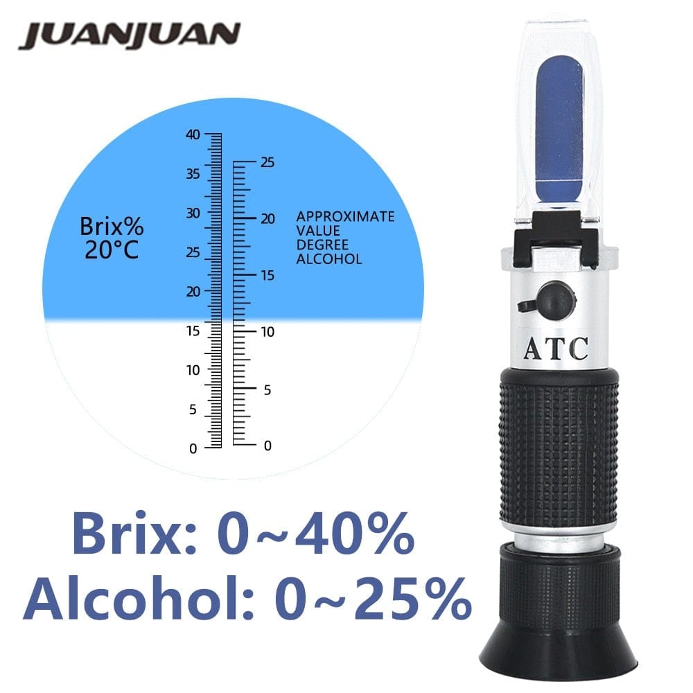Refractometer All Types Brix Alcohol Salinity Portable Refractometer Wine Beer Sugar Fruit Vegetable Juice with ATC 40% Discount