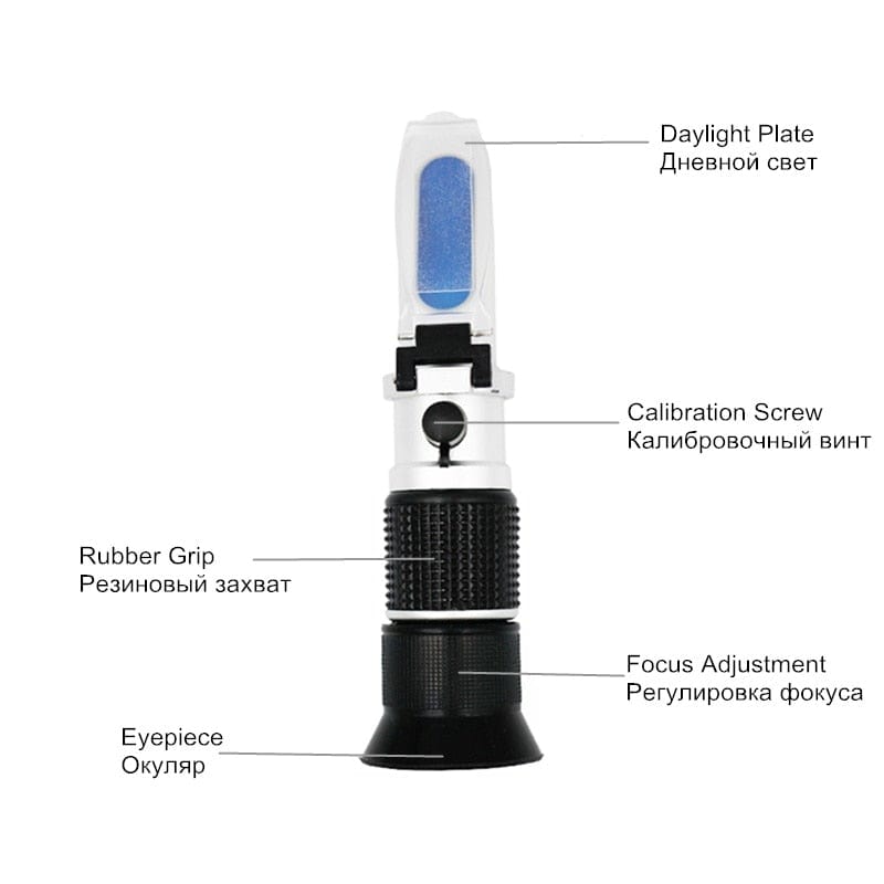 Refractometer All Types Brix Alcohol Salinity Portable Refractometer Wine Beer Sugar Fruit Vegetable Juice with ATC 40% Discount